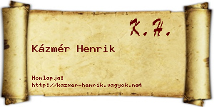 Kázmér Henrik névjegykártya