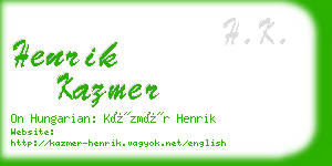 henrik kazmer business card